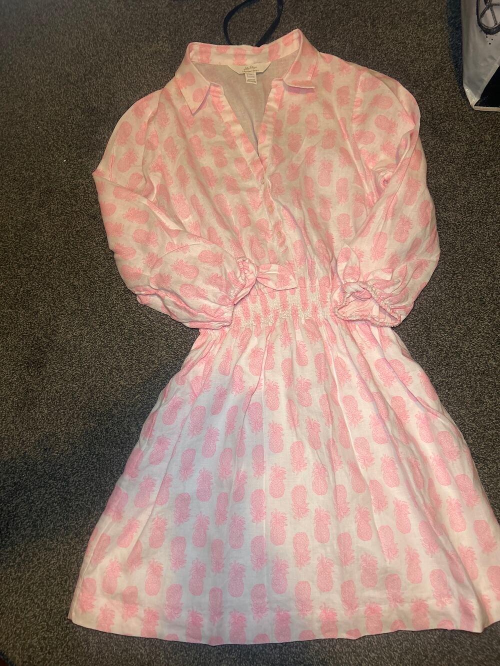 Lilly Pulitzer Abralynn Linen Shirtdress Rousseau
Pink Slice Of Sunshine size 16